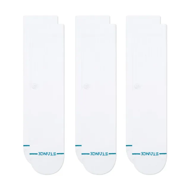 Stance Icon Crew strømper White 3-pak polstret