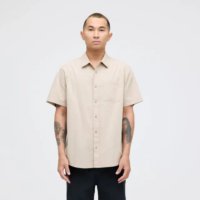 Stance Bales Button Up t-shirt string grey økologisk