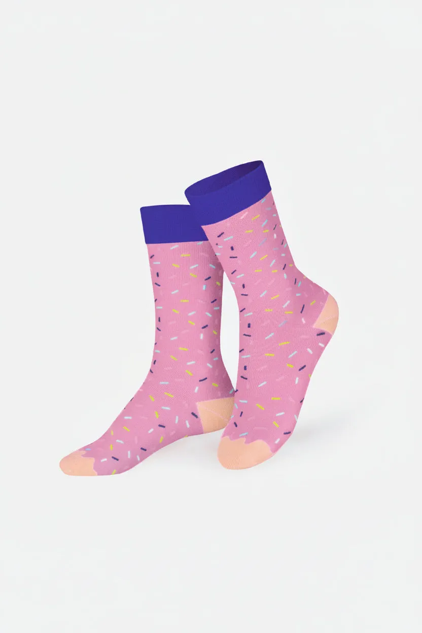 Eat My Socks Joe Donut børnesokker pink donut