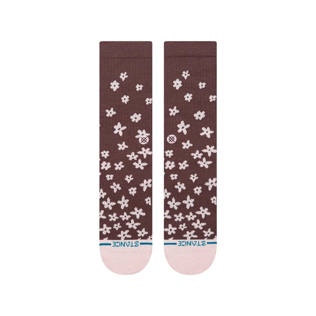 Stance Floral Dreams Crew strømper brun bomuld blomst