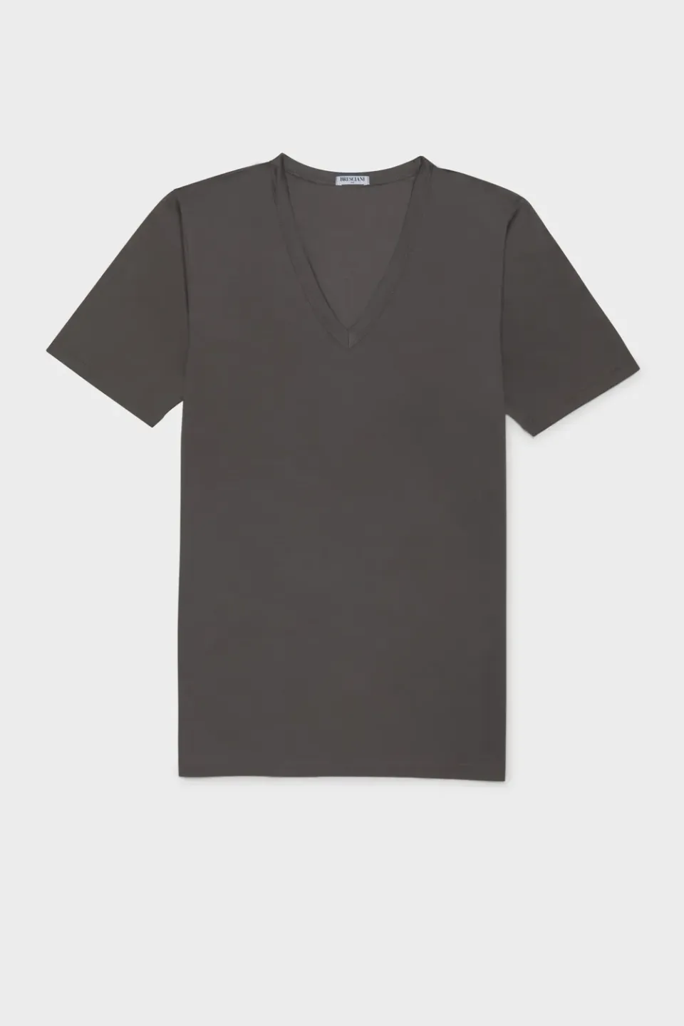 Bresciani Scollo V T-shirt grå bomuld V-hals