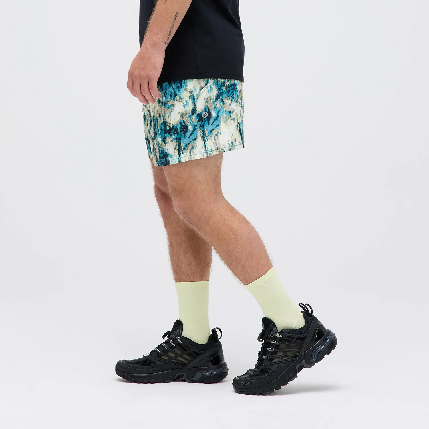 Stance Strike Run Short løbeshorts Teal Camo 5 tommer