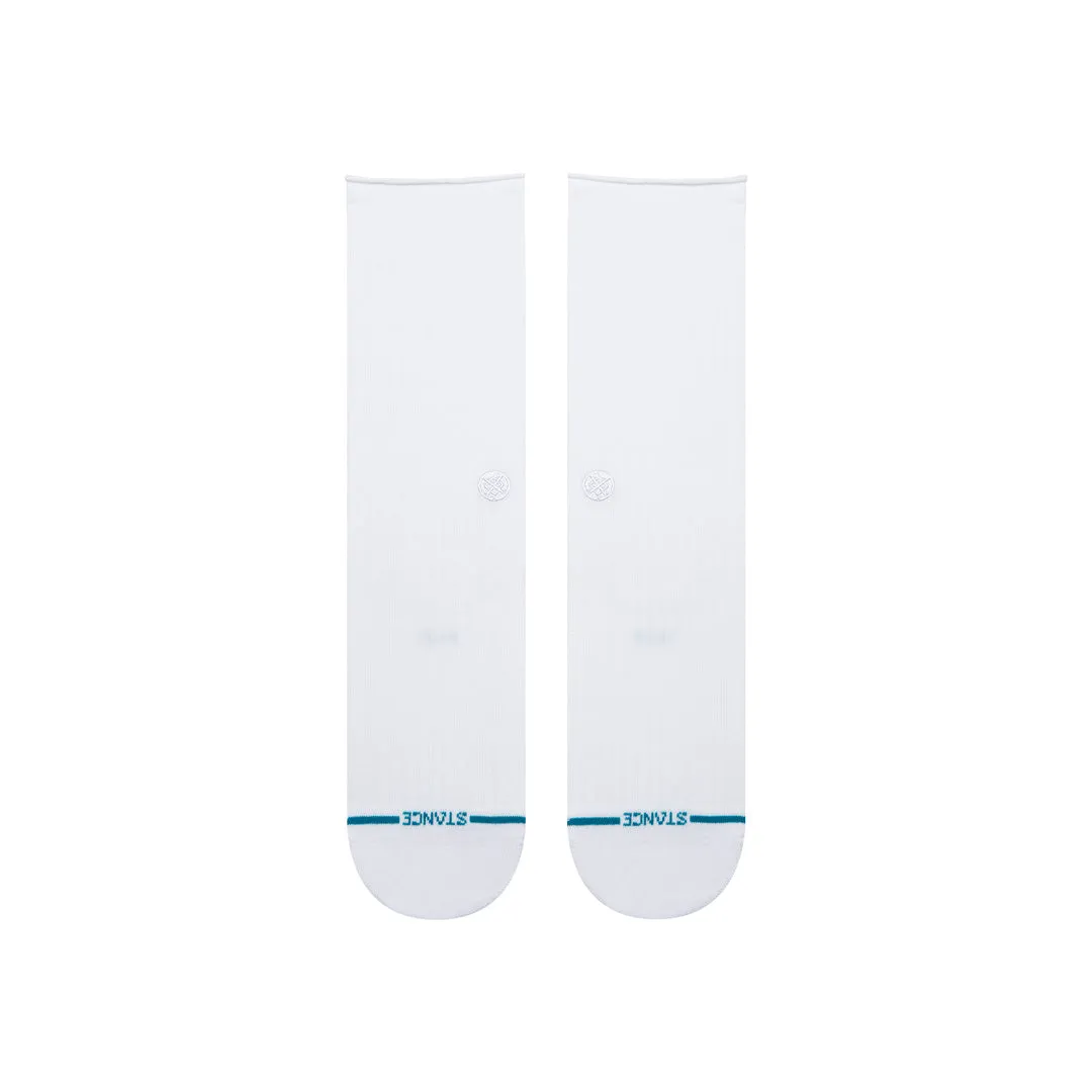 Stance Rolled Solid crew-sokker hvid let polstring