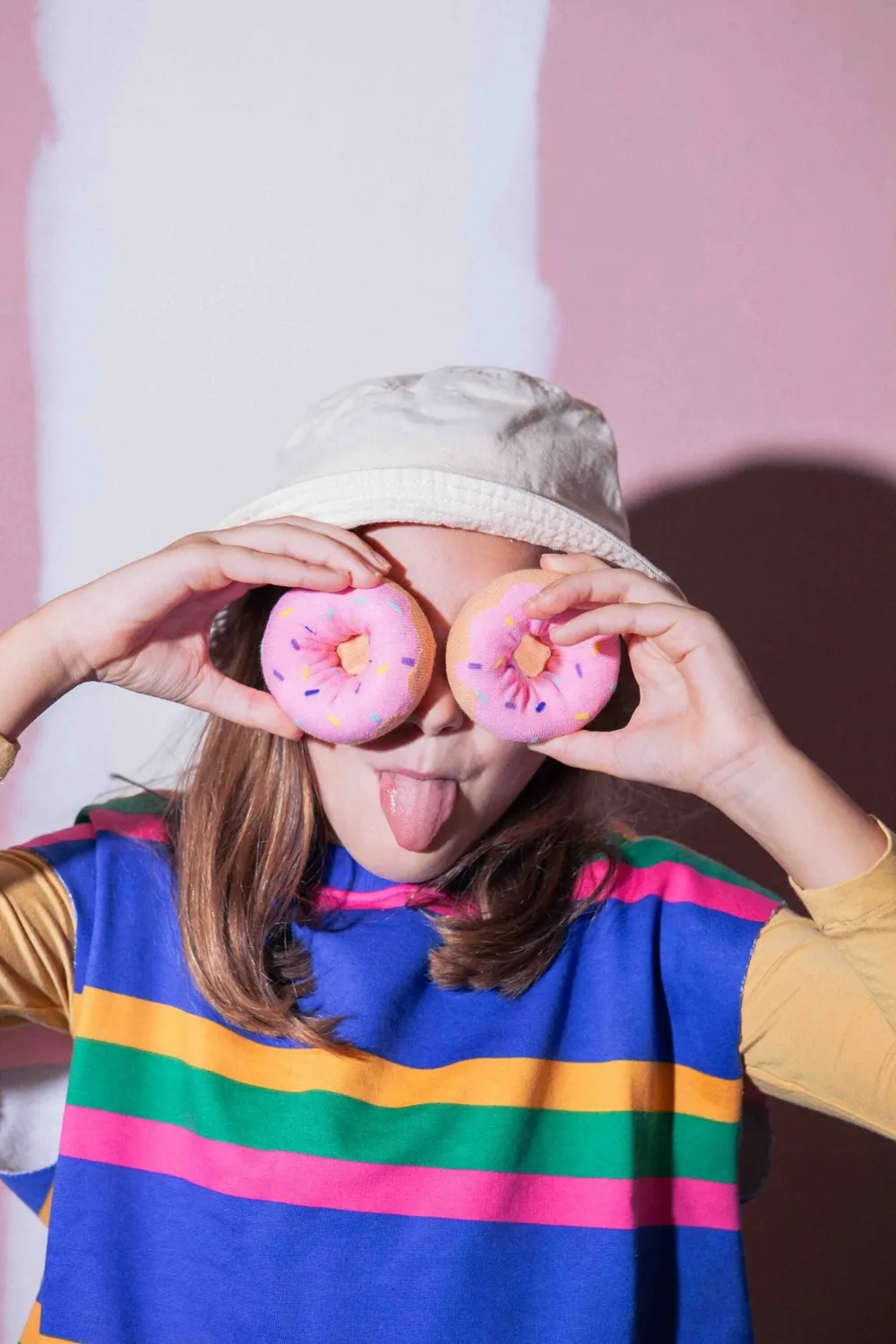 Eat My Socks Joe Donut børnesokker pink donut