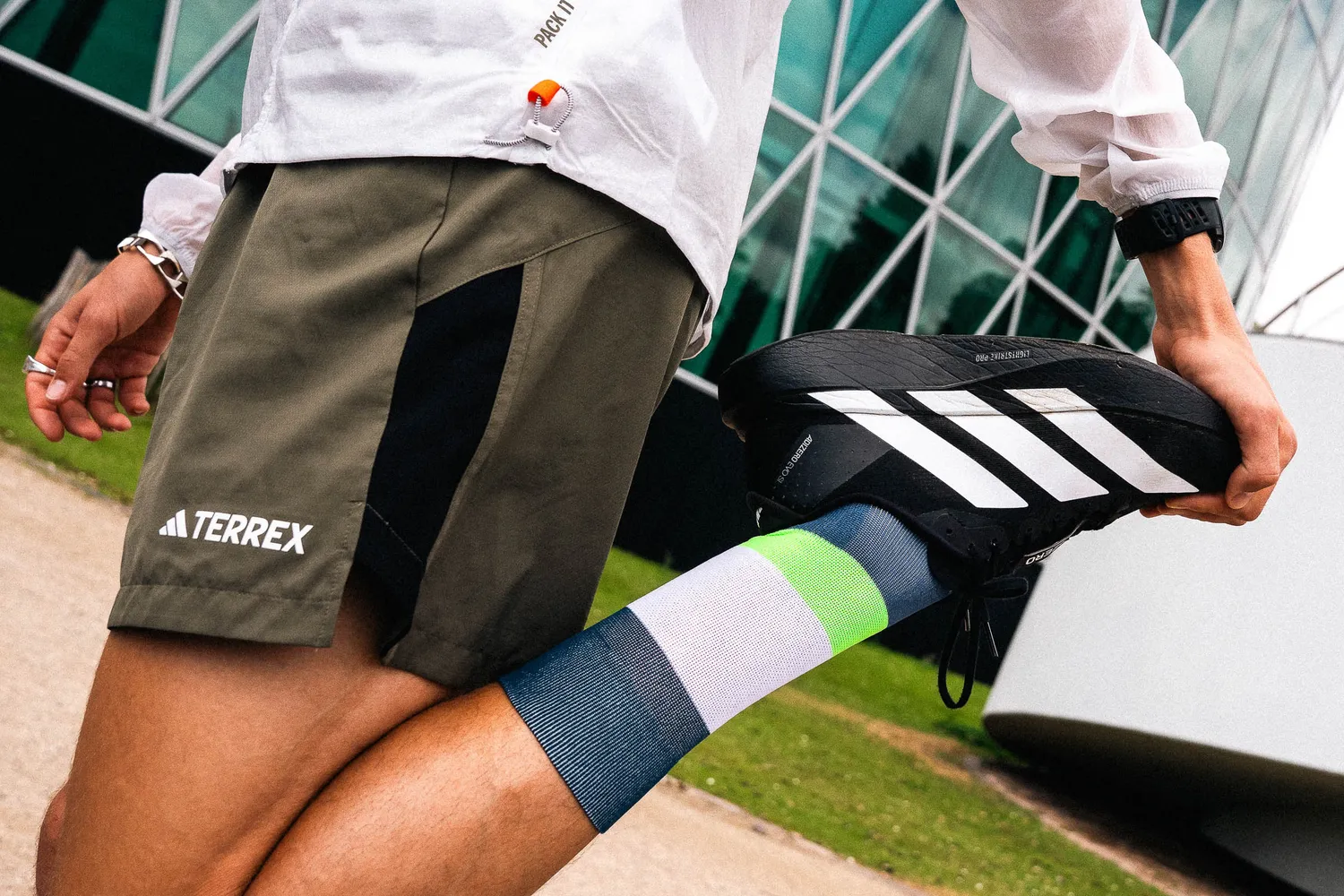 Incylence Running Bands løbesokker navy green åndbare
