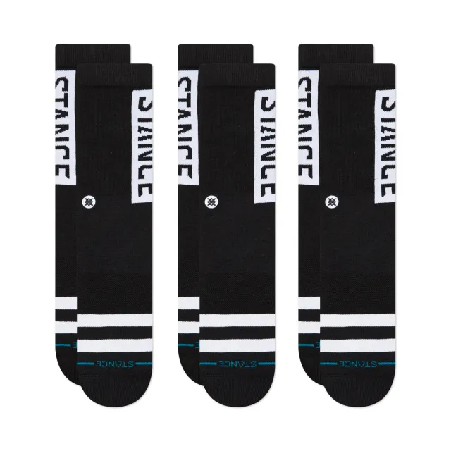 Stance OG Bundle Crew sokker sort 3-pak bomuld