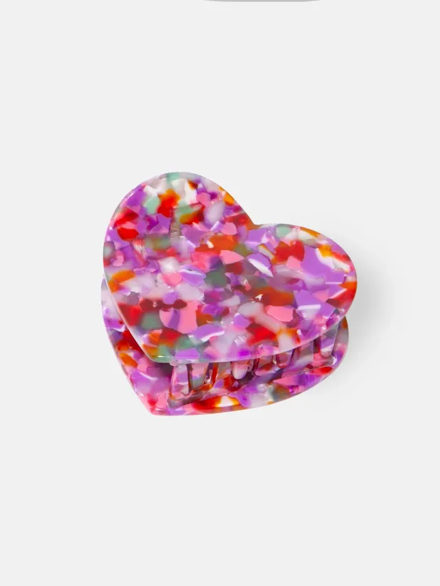 Eat My Socks Heart hårklemme multicolor acetate