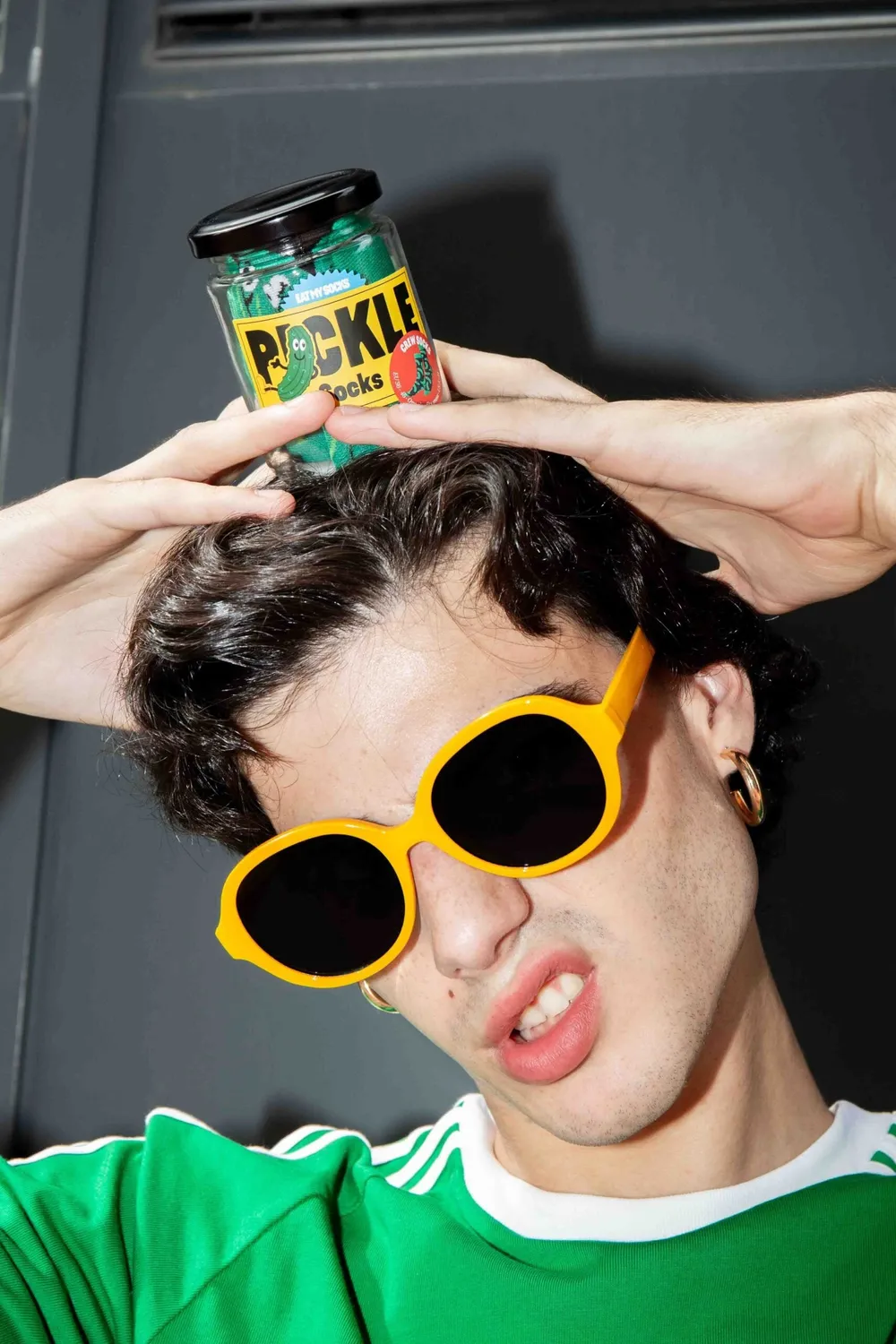 Eat My Socks Pickles strømper agurk i glas bomuld