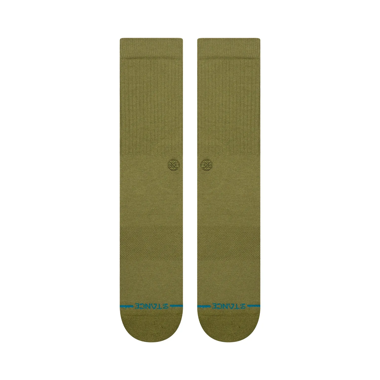 Stance Icon Crew strømper 6-pak oliven bomuld