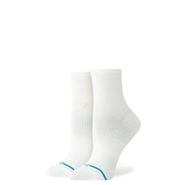 Stance Fine Rib Quarter ankelstrømper elfenben tynd