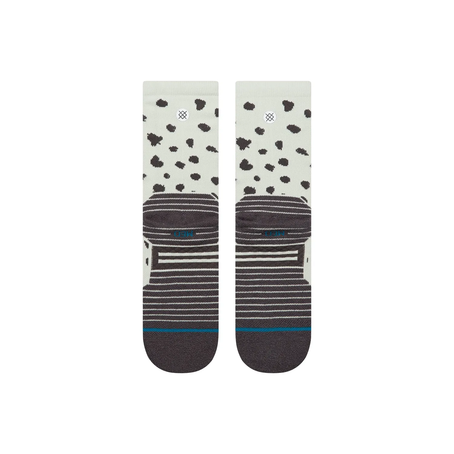 Stance Leopard Mid Crew sok lyseblå dame