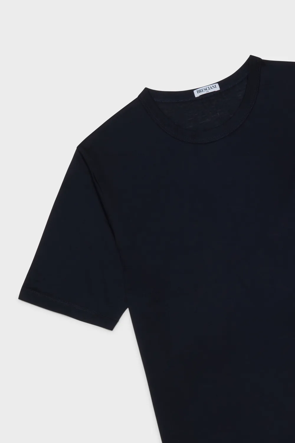 Bresciani Girocollo t-shirt navy bomuld stram pasform