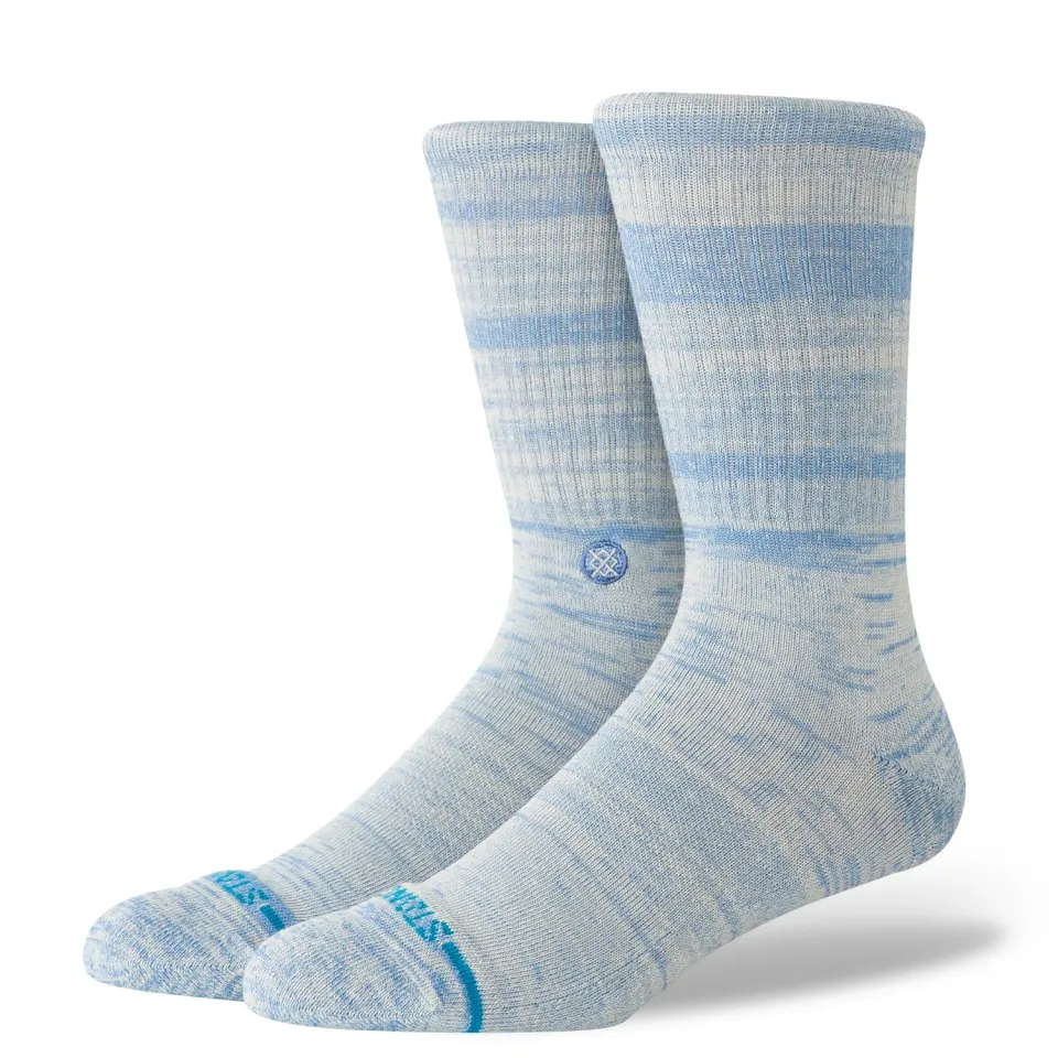 Stance Marled Crew strømpe Grey Blue meleret