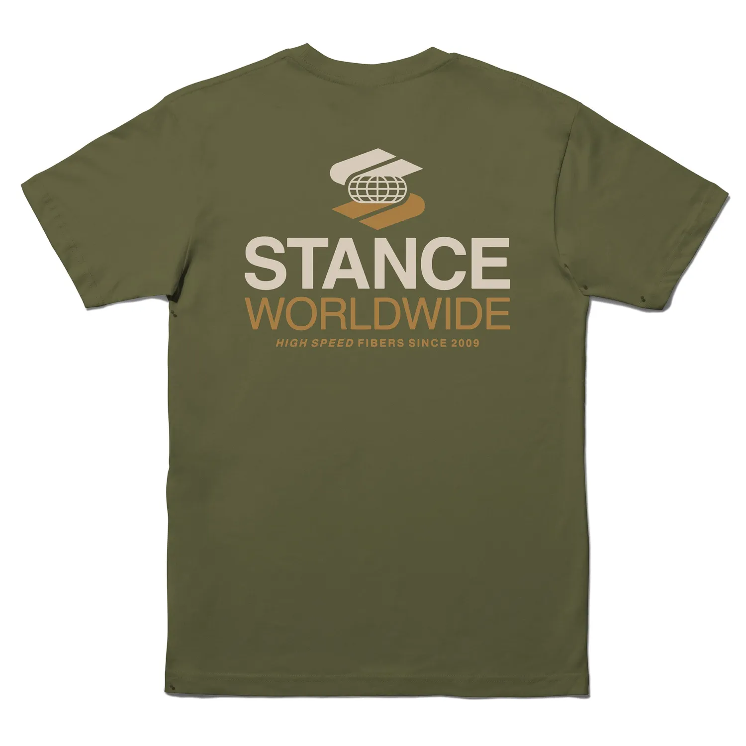 Stance Worldwide t-shirt oliven 100% bomuld kort ærme