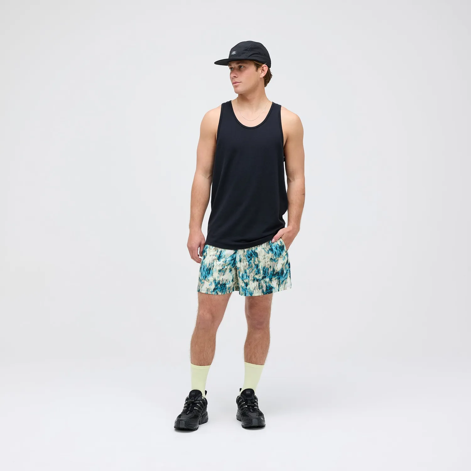 Stance Strike Run Short løbeshorts Teal Camo 5 tommer