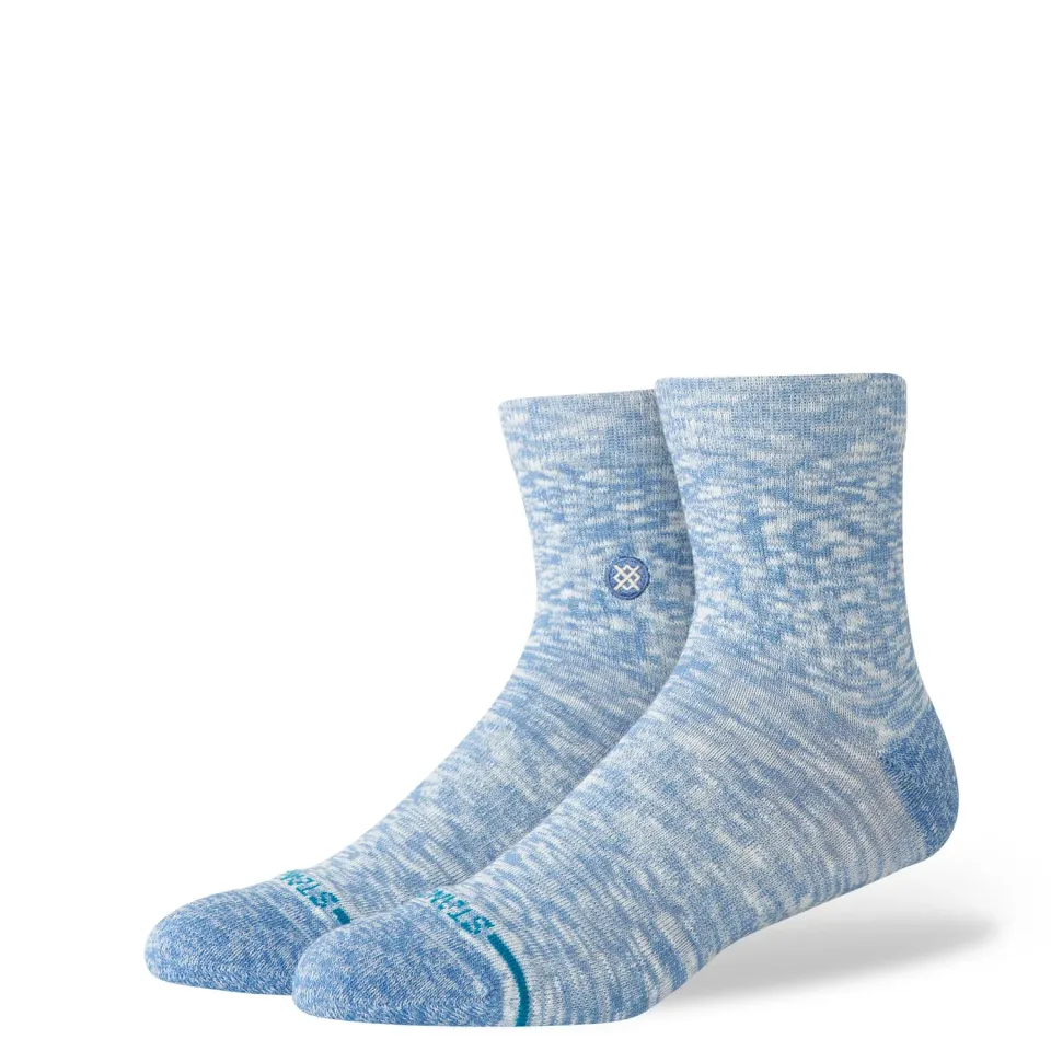 Stance Slub Quarter ankelstrømper Capri Blue bomuld