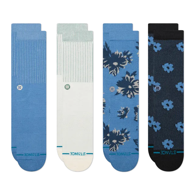 Stance Icon Pop crew strømper 4-pak blå medium