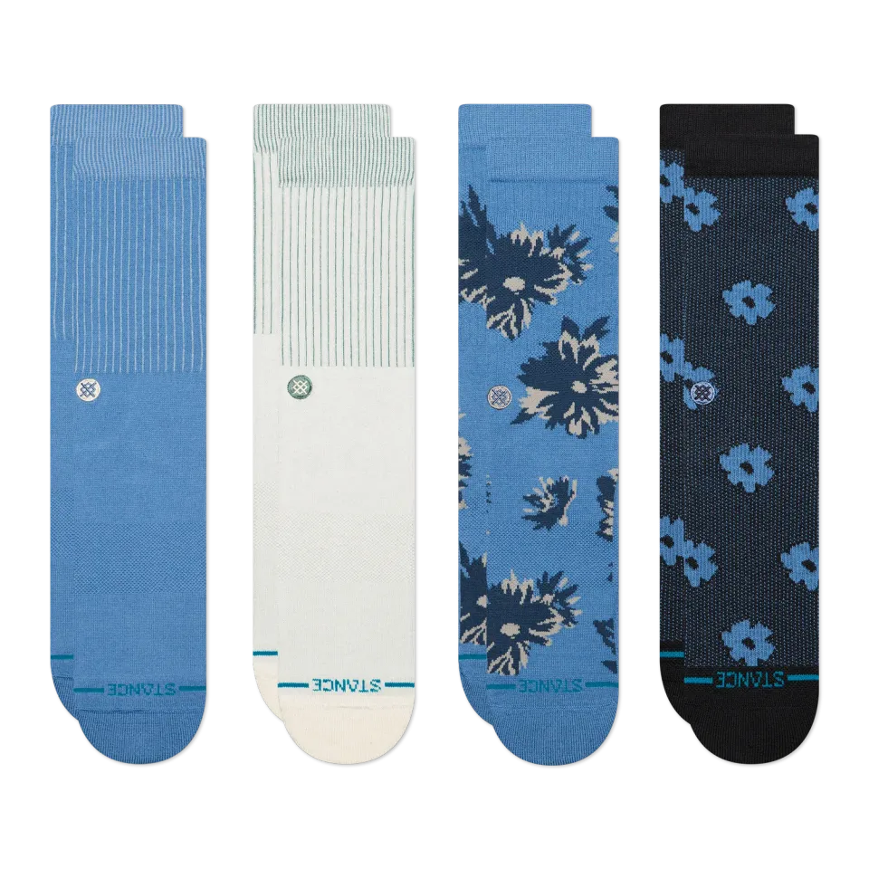 Stance Icon Pop crew strømper 4-pak blå medium
