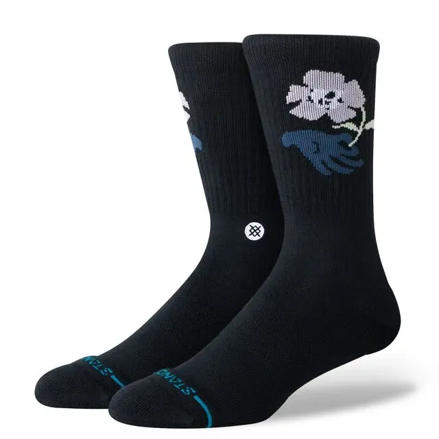 Stance Wilted Crew sokker sort L – medium cushion