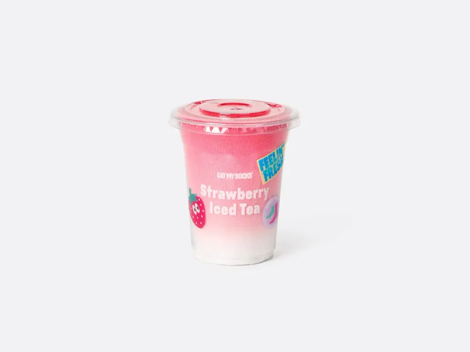 Eat My Socks Iced Tea Strawberry strømper 2 par jordbær