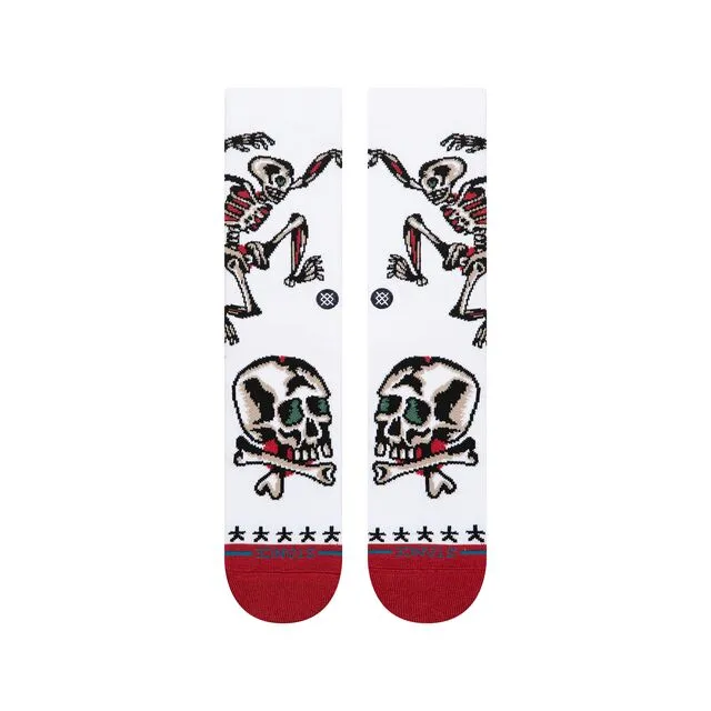 Stance Skeleton Crew strømper hvid medium polstring