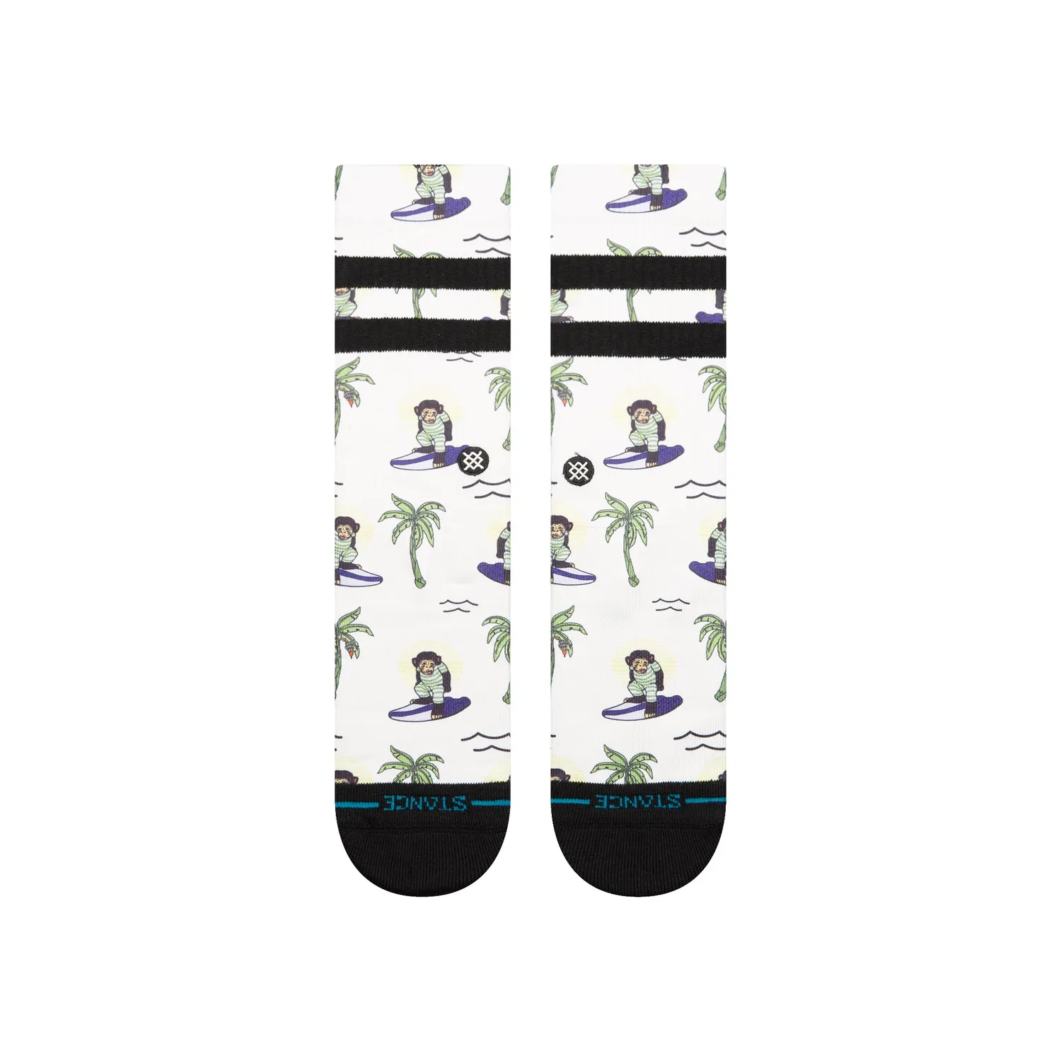 Stance Surfing Monkey crew sokker grå medium cushion