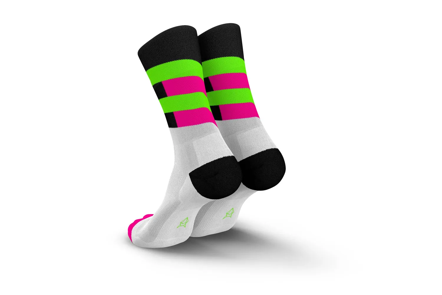 Incylence Ultralight Spirals Black Green løbestrømper tynd