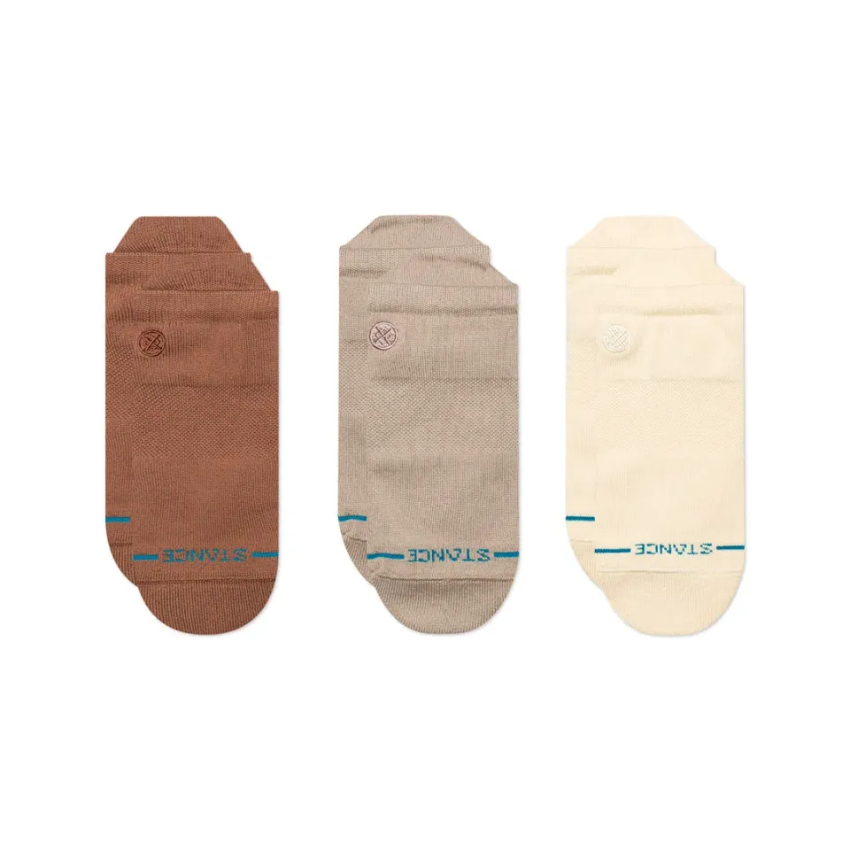 Stance Icon Low Tab sokker brun 3-pak – medium støtte