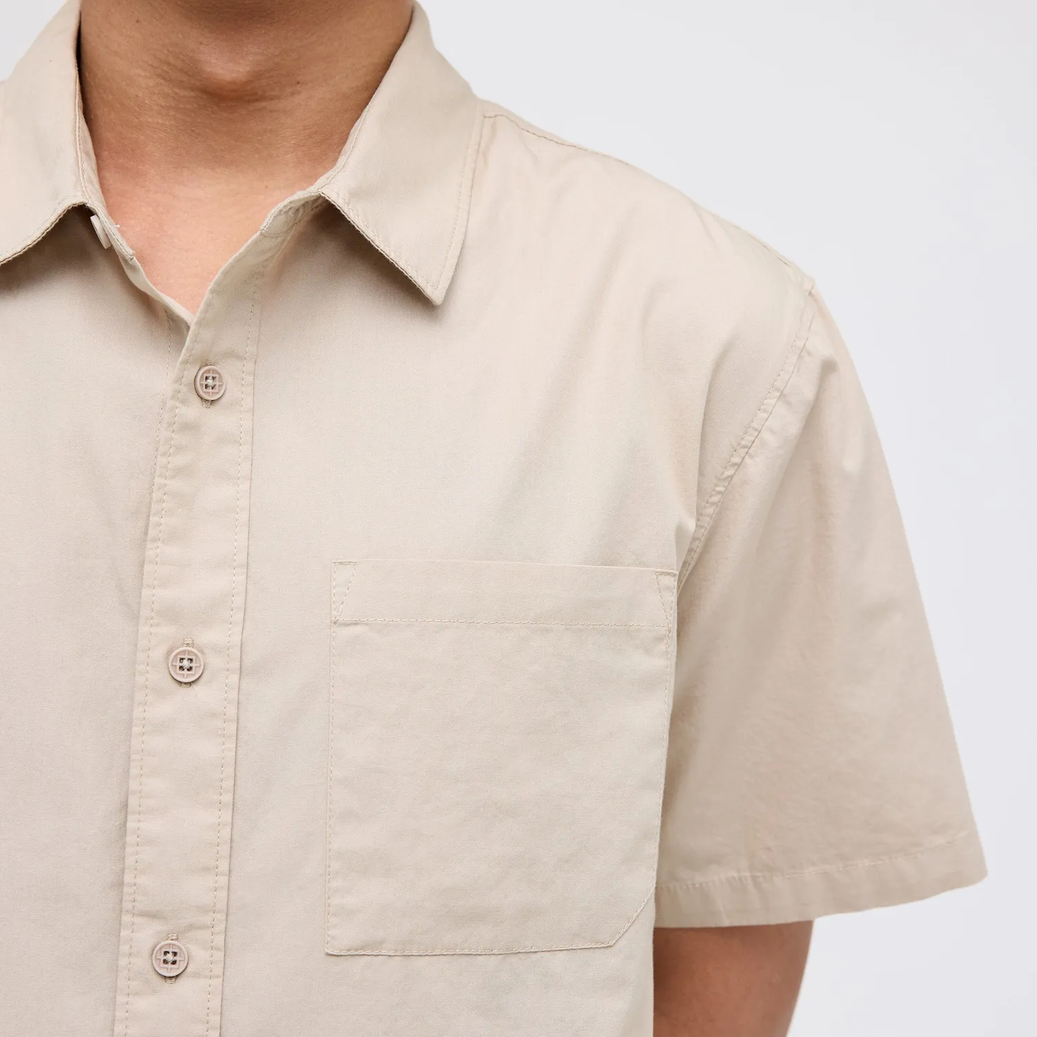 Stance Bales Button Up t-shirt string grey økologisk