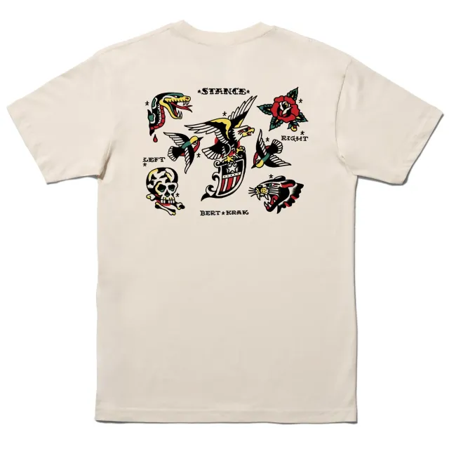 Stance Bert Krak Flash T-shirt creme bomuld