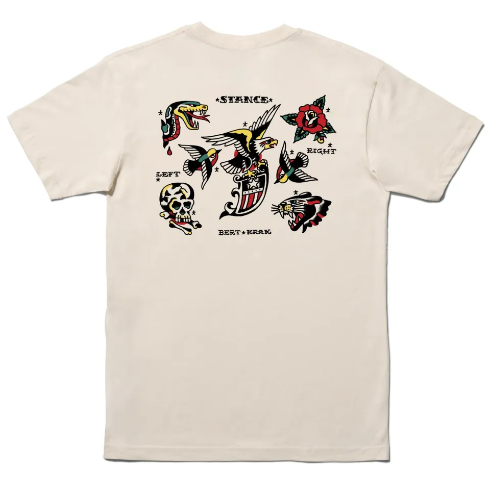 Stance Bert Krak Flash T-shirt creme bomuld
