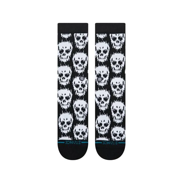 Stance Static Skull crew sokker sort – medium støtte