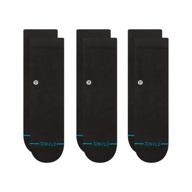 Stance Icon Kids Crew sokker 3-pak sort medium