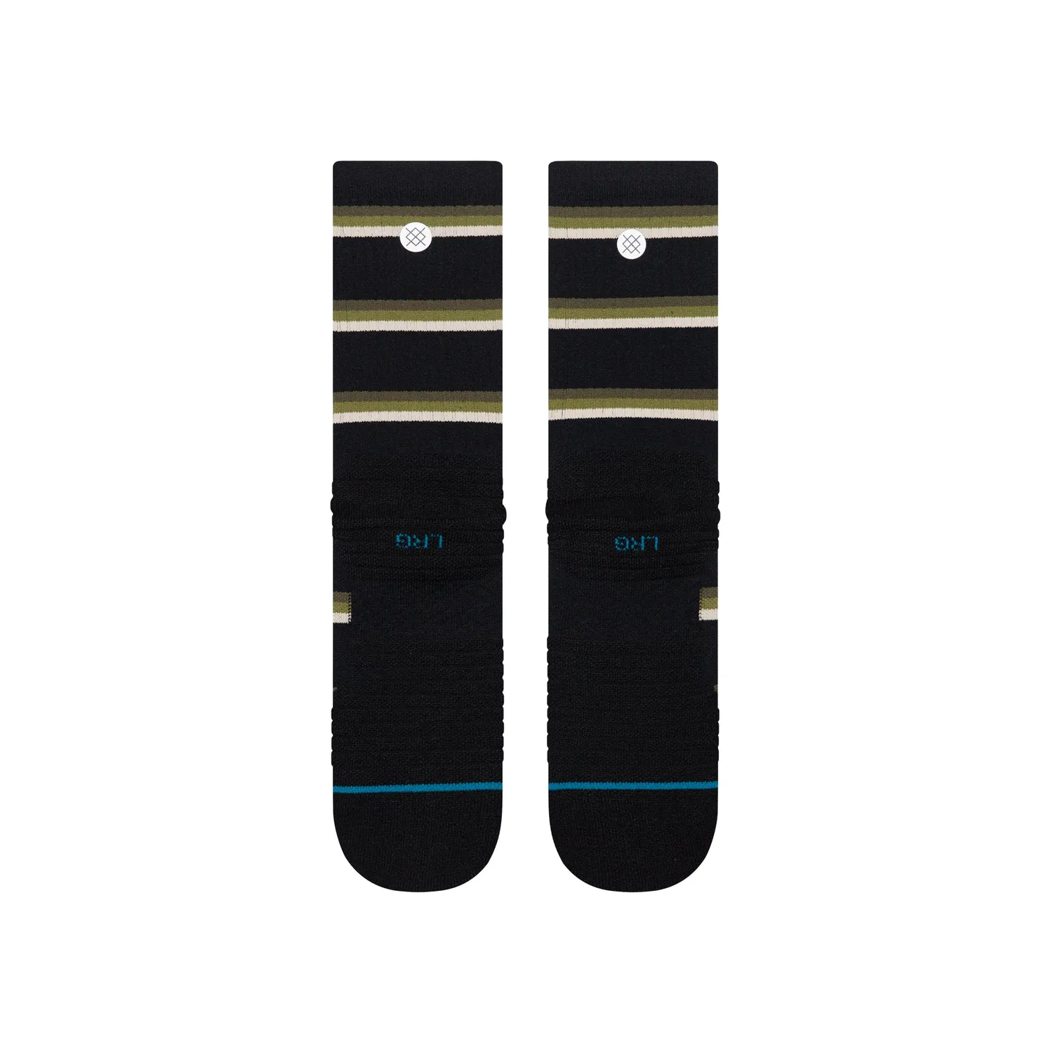 Stance Multistripe Mid Ribbed Crew strømper sort åndbar