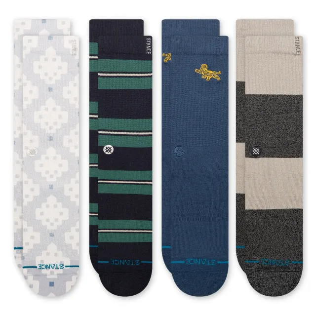 Stance Butter Blend Crew strømper 4-pak grå komfort