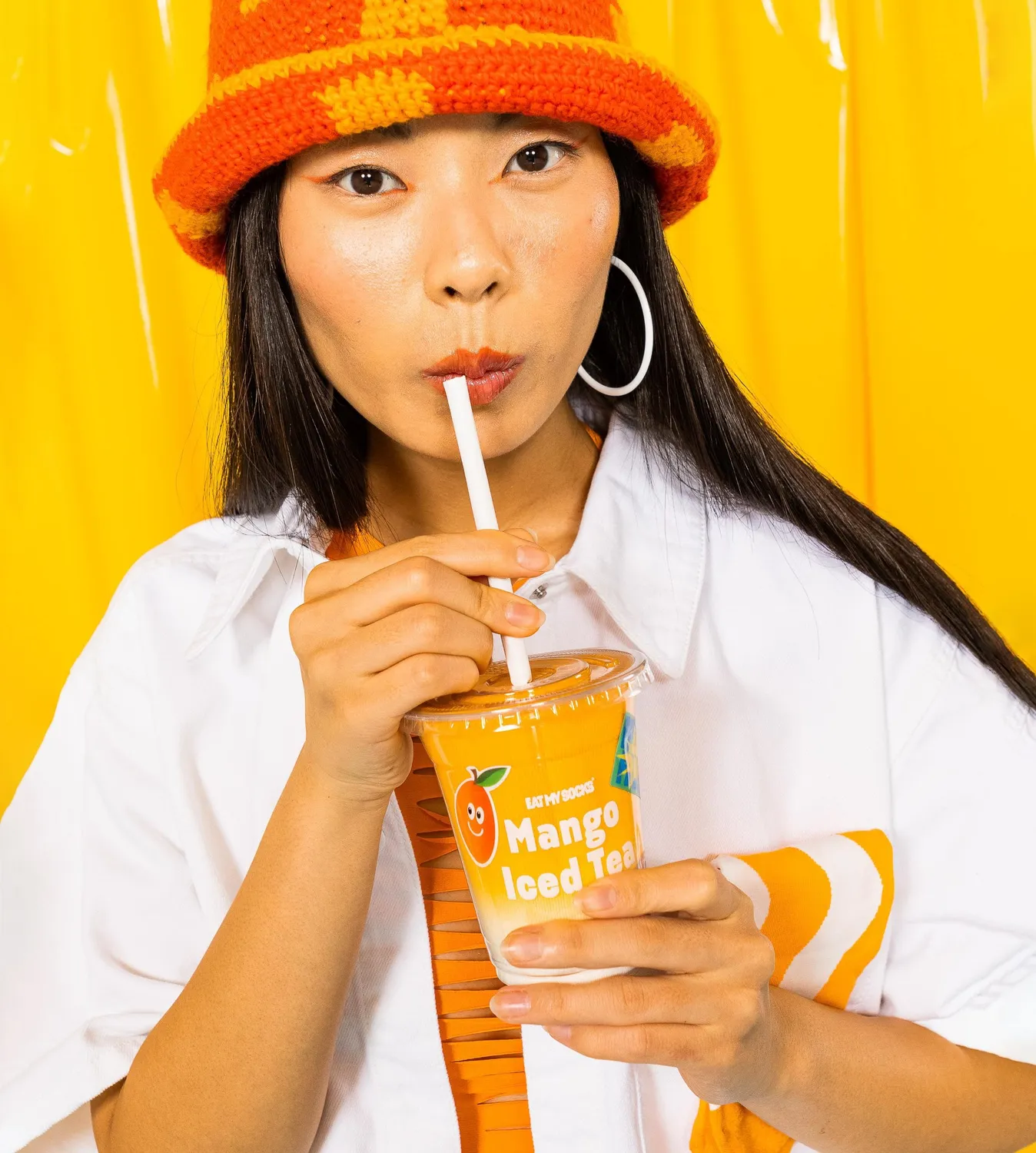 Eat My Socks Iced Tea Mango sokker 2 par