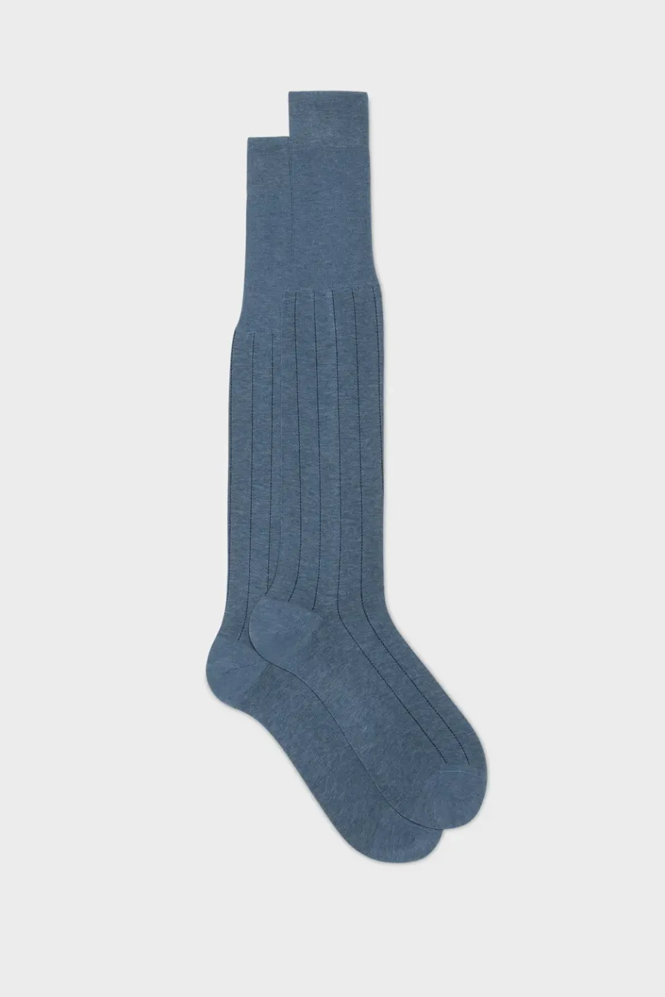 Bresciani Essentials Leone herresokker mid blue nålestribet