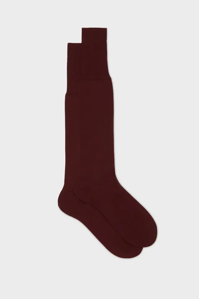 Bresciani Essentials Marco strømper uld bordeaux