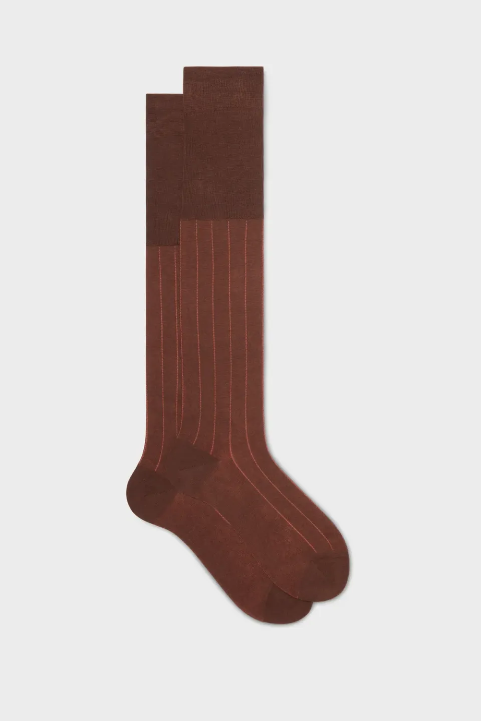 Bresciani Leone strømper rust stribet bomuld