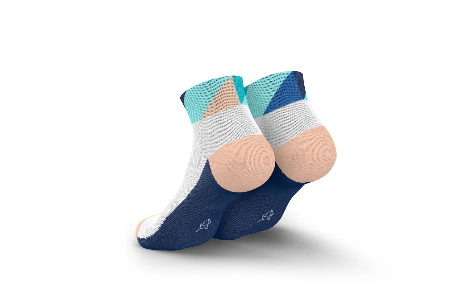 Incylence Polygons Short løbestrømper navy mint åndbar