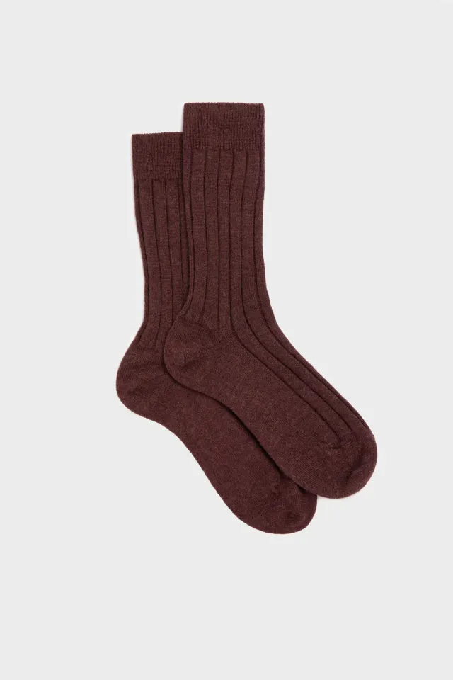 Bresciani Genny strømper bordeaux cashmere