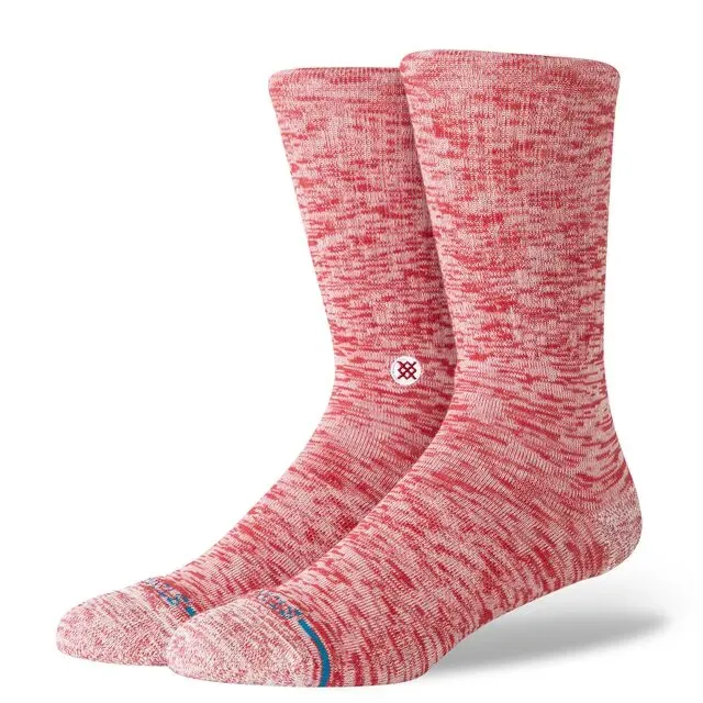 Stance Slub Crew strømper rød åndbar