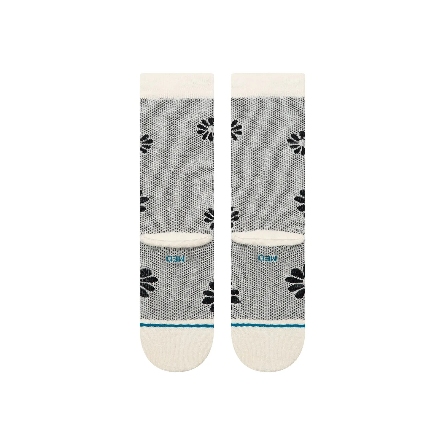 Stance Floral Stitch Crew strømper elfenben bomuld