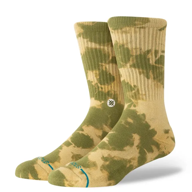 Stance Spotty Dye Crew strømper oliven bomuld