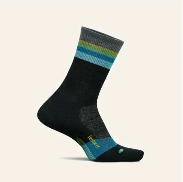 Feetures Merino 10 Cushion Mini Crew løbestrømper Luminous Black merinould