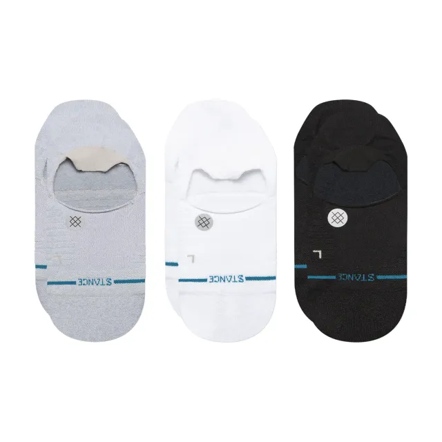Stance Light No Show ankelstrømper 3-pak lysegrå mesh
