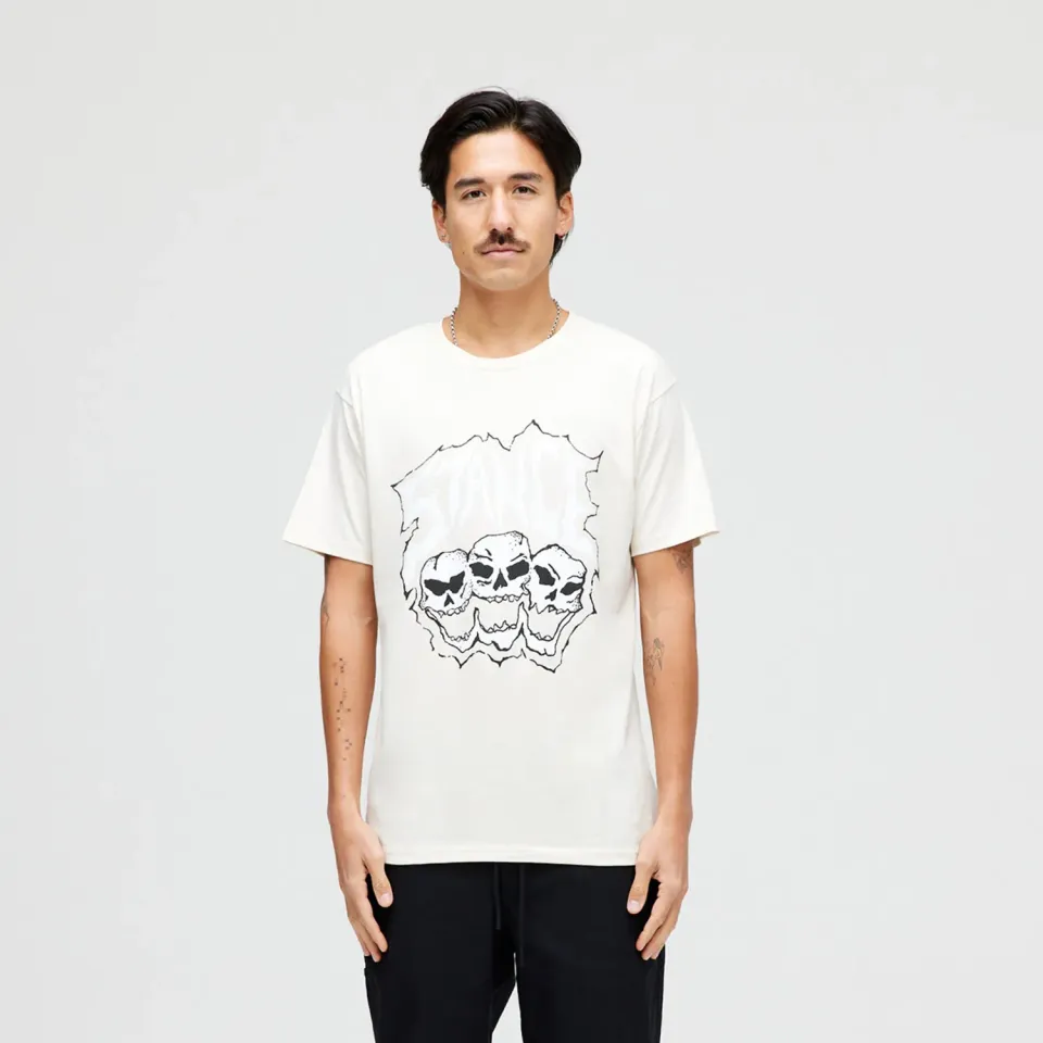Stance Triple Threat t-shirt vintage hvid bomuld