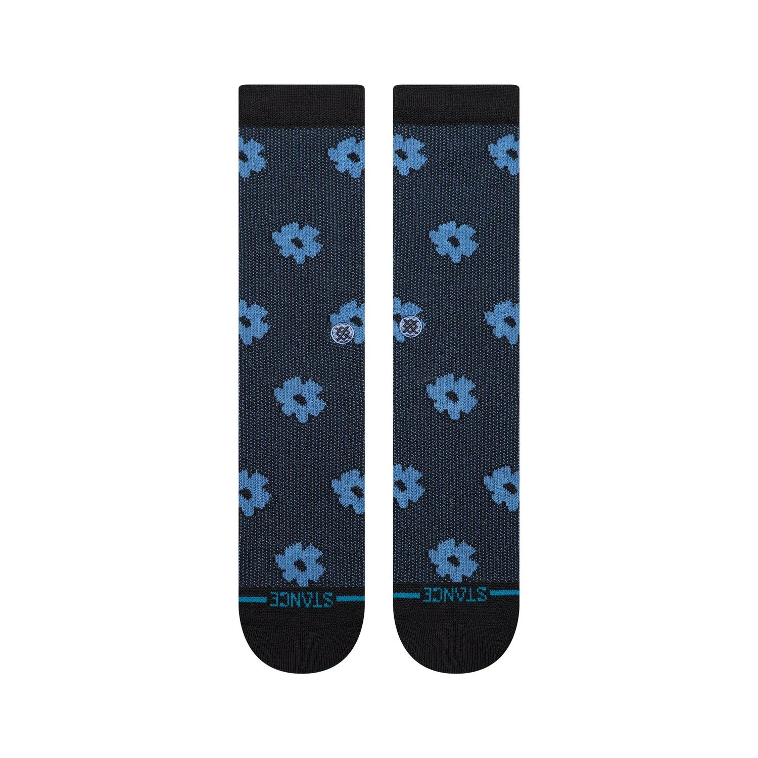 Stance Digital Daisy Crew strømper sort kæmmet bomuld