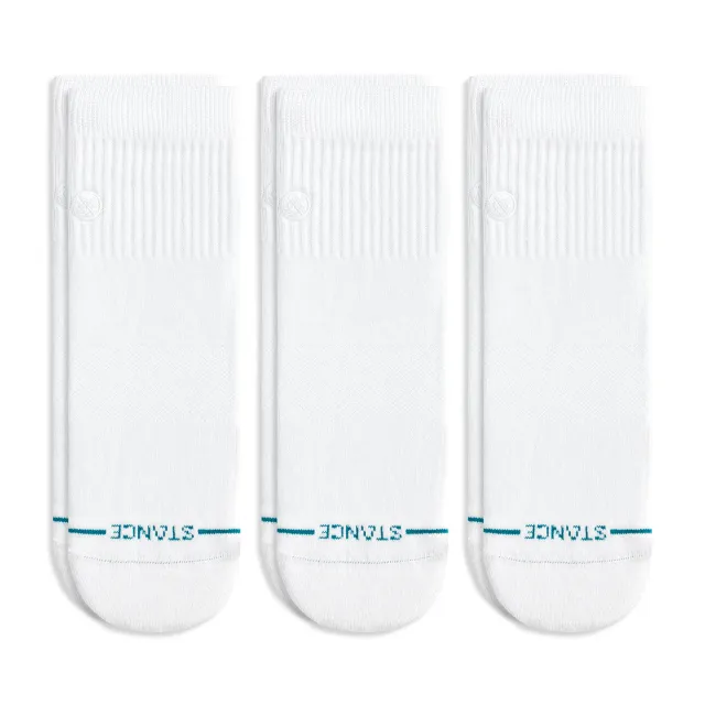 Stance Icon Quarter strømper hvid 3-pak polstret