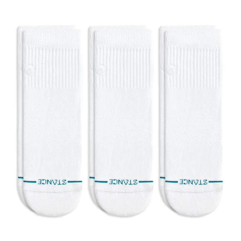 Stance Icon Quarter strømper hvid 3-pak polstret